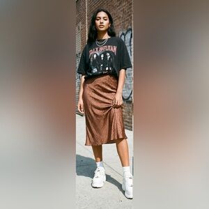 Brown Leopard Print Skirt